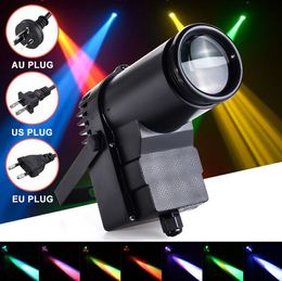 30W RGBW LED Stage Lighting Pinspot Beam Spotlight Professional DJ DISCO Party KTV Backlight Stage Light 360-degree lighting MYY
