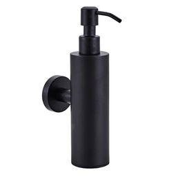 200ML Black Soap Dispenser Stainless Steel Wall-mounted Press Liquid Soap Dispenser Desk Type Manual Lotion Shampoo Dispenser Box GGA3475-3