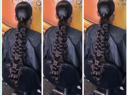 New Deep wave Black Human hair ponytail hairstyle 10-26INCH Long low brazilian hair Wraps drawstring Ponytail hairpiece for black women