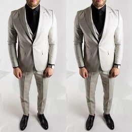 Latest Mens Wedding Tuxedos Groom Wear Business Blazers Jacket Peaked Lapel Custom Made 3 Pieces (Jacket+Vest+Pants)