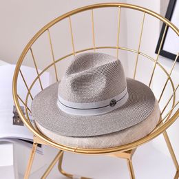 Fashion-Ymsaid Summer Casual Hats Women Fashion Letter M Jazz For Man Beach Sun Straw Panama Hat Wholesale And Retail C19041701