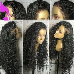 Kinky Curly Simulation Human Hair Wigs 150% Density 13X4 Long Curly Lace Front Synthetic Wigs cosplay