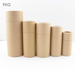 100ml brown blank Kraft Paper Box for Cosmetic valves tubes Craft Candle Gift Packing Boxes 100ml cylinder oil bottle packaging