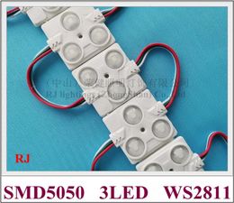 WS 2811 injection LED module light SMD 5050 RGB DC12V 3 led 0.72W 60lm WS2811 43mm X 40mm square ABS CE IP65 3 year warranty