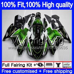 Injection For KAWASAKI ZX 14R ZZR1400 2006 2007 2008 2009 2010 2011 223MY.0 ZZR-1400 ZX-14R ZX14R 06 07 08 09 10 11 Fairings Green black hot