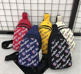 Korean Version of Unisex Canvas Bag With Headphone Hole Mobile Phone Crossbody Waist Chest Pack Belt Strap Handbag Travel Sports Purses 2020