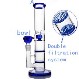 10 inch Glass beaker hookah mini water pipe oil rigs smoking Bowl bubbler honeycomb pipes with quartz bow