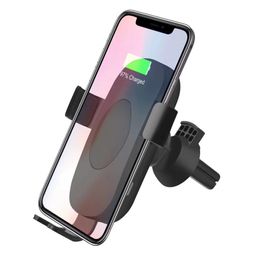 C10/C9 Car Phone holder wireless Charger 10W Automatic Infrare Induction Air Vent Qi wireless charger for iPhone 8 Plus X Samsung Huawei