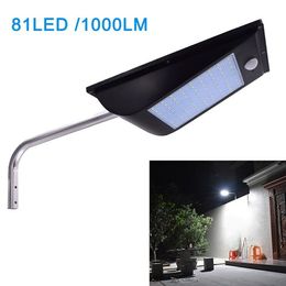 DHL 2020 High Quality Power Outdoor IP65 1000 Lumen 81 Leds integrated solar street light Motion Sensor Solar Lamps