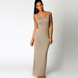 -Casual Dresses Sommer Bodycon Dress Damen Elegante sexy Mode Club Sleeveless Party Vestidos Long Maxi