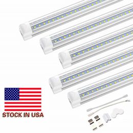 2700K Warm White V Shaped Integrated LED Tubes 8ft 8 Feet 72W Inch Bubs LED T8 LED Tube Lights Double Sides Lighting