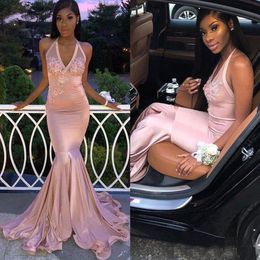 New Arrival Mermaid Lace Prom Dresses Sexy African V Neck Backless Floor Length Holidays Party Gowns Plus Size Custom Made