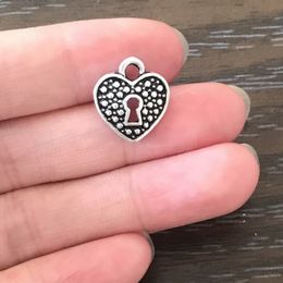 39861 Vintage Silver M/&Y lock Shaped Pendants Charms Jewelry Accessories 20pcs