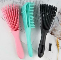 Hair eight claws comb Shun hair anti-knot plastic massage comb ribs shape comb dhl free shipping
