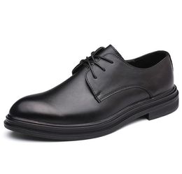 2019 Men Oxfords Leather Shoes British Black Blue Shoes handmade comfortable formal dress men flats Lace-Up Bullock design shoe