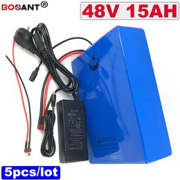 Free Shipping Wholesale 5pcs/lot 48V 15Ah Lithium battery for Bafang BBSHD 500W 1000W Motor Electric bicycle battery 13S 48V