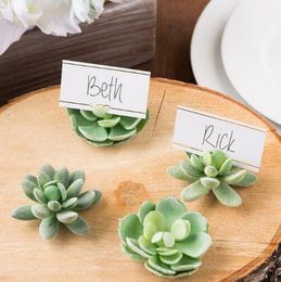 free shipping Natural Design Green Succulent Place Card Holders/Table Number Holder Wedding&Bridal Shower Favours