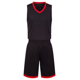 2019 New Blank Basketball jerseys printed logo Mens size S-XXL cheap price fast shipping good quality Black Red BR0002AA1n