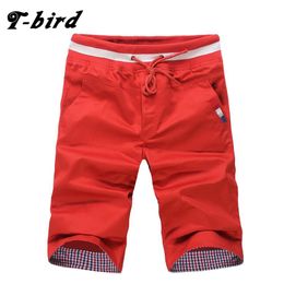 T-Bird 2020 Mens Shorts Casual Bermuda Brand Solid 9 Colour Compression Male Cargo Shorts Men Linen Fashion Men Summer Linen