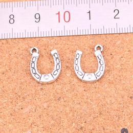 156pcs Charms lucky horseshoe horse Antique Silver Plated Pendants Making DIY Handmade Tibetan Silver Jewellery 15*12mm