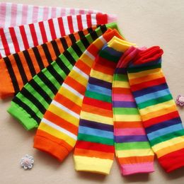 Rainbow Stripes Leg Warmers for Baby and Toddler Colorful Baby Leggings knee socks Stripes Infants leg warmers M1535