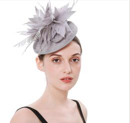 European and American Headwear New Fashion Personality Foldable Feather Head Flower Yarn Cap Hair Ornament Hair Hoop