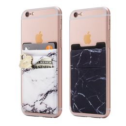 Lycra 3M Adhesive Decorative Sticker Pocket Card Credit ID Holder Back Phone Pouch For iPhone X 8 7 for Samsung S9