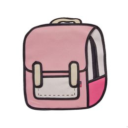 Bolsas Ir Estilo Moda Criativa Mulheres Mochila Desenho 2D Backpack 3D escola dos desenhos animados para Adolescente Meninas Shoulder Bag Mochilas