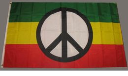 Rasta Peace Symbol Flag Green Yellow Red Flag Banner 3x5ft Polyester Printed New 90*150cm Flying Hanging Flags