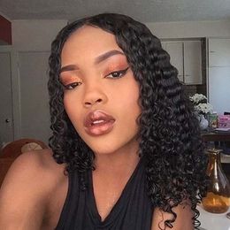 xbl hair Canada - XBL Deep Curl Virgin Human Hair and Lace Size 13by4 Frontal Wig Full Ends Wholesale Price Within Fast Delivey Higher Density