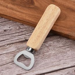 Hot Stainless steel wooden handle Red wine beer bottle opener bar tools Kitchen Tools Party Wedding Gift LX1414