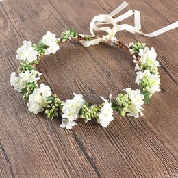 Wedding Flower Crowns White Flower Wreath High Quality Silk Flowers Bride Headpieces 55CM BOHO Holiday Travel Flower Garland