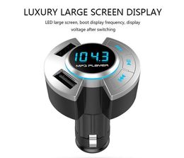 BT17 bluetooth Car kit Handsfree Calling Wireless FM Transmitter M3 player For Car Support Noise Reduction TF Card Dual USB charger BT 17