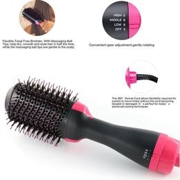 2in1 Negative Ions Dryer Straightener Hair Curler Comb Electric Air Paddle Styling Brush Iron Eu Us Uk Plug DS
