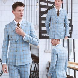 New Arrival Two Pieces Suits Men Fashion Blazer Dinner Party Formal Groomsmen Wear Wedding Tuxedos Custom Made(Jacket+Pants)