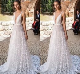 2019 Deep V-neck Evening Dresses Lace Pleats Draped Open Back Empire Waist Special Occasion Dress Party Formal Gowns Women Long Cheap