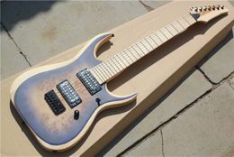 Factory Custom Natural wood Colour Electric Guitar With 7 Strings,Ash Body,Black Hardware,HH Pickups,Can be Customised