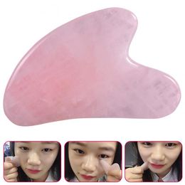 Natural Rose Quartz Jade Scraping Board Facial Massager Acupuncture Pressure Therapy Scraper Health Care Beauty Massage Tool For Face