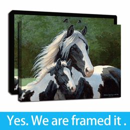 HD Print on Canvas Gypsy Horse Paintings Framed Wall Art Picture for Home and Office Decorations Ready To Hang