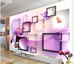 3D beautiful dream lily TV background wall decoration painting wallpaper for walls 3 d for living room