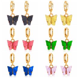 Butterfly Earrings Colourful Acrylic Drop Dangle Earrings Women's Earring Fashion Jewellery Gifts For Women Girls 6-12 Pairs