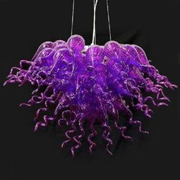 colored ceiling UK - Modern Blown lamps Kitchen pendant lightings Multi Colored Glass Ceiling Decor Chandelier Lamp
