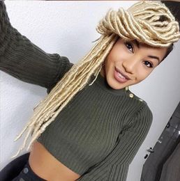 6 Packs Full Head Dreadlock Blond Synthetic Hair Extensions Crochet Braids Soft Faux Locs Synthetic Braiding Dreadlock Express Shipping