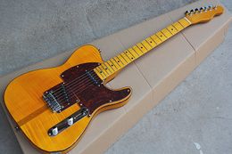 Hot mahogany electric guitar with green lights, p90 bugs, bird's-eye maple chrome handle materials,can be personalized.