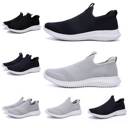 Drop Shipping women men running shoes black white Navy blue Laceless mens trainers Slip on sports sneakers Homemade brand Made in China