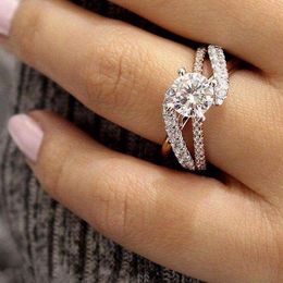 Classic Engagement Rings For Women White Cubic Zircon Silver Color Women Wedding Rings Jewelry Gift