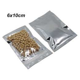 6x10 cm 300pcs Small Aluminium Foil Zipper Food Grade Storage Pouch Foil Packaging Bags for Dried Food Mylar Foil Reclosable Baggies