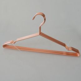 free shipping cheap Metal Brass wire suit garment pants skirt shirt dress coat hanger Rose gold copper wire clothes hanger LX8782