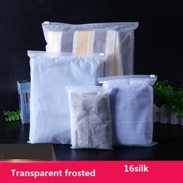 12*23cm*16silk clothing zipper bag clothes storage packaging bag transparent matte