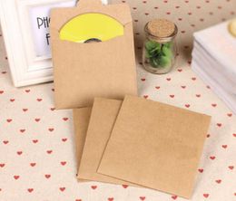 12.5*12.5cm Kraft Paper CD Sleeve Discs DVD CD Case Cover Envelope Retail CD Pack Bag Packaging Holder For Wedding Party Supply